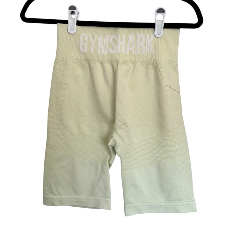 Gymshark Lime Green Flex Elastic Waist Cycling Shorts Size Medium